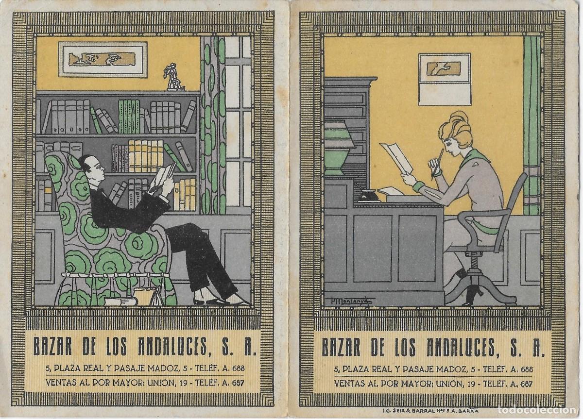 Colecionismo Calend&aacute;rios: 7360R -BAZAR DE LOS ANDALUCES- ANTIGUO CALENDARIO PARA 1924-L.G SEIX Y BARRAL -ILUSTRA P. MONTANYA