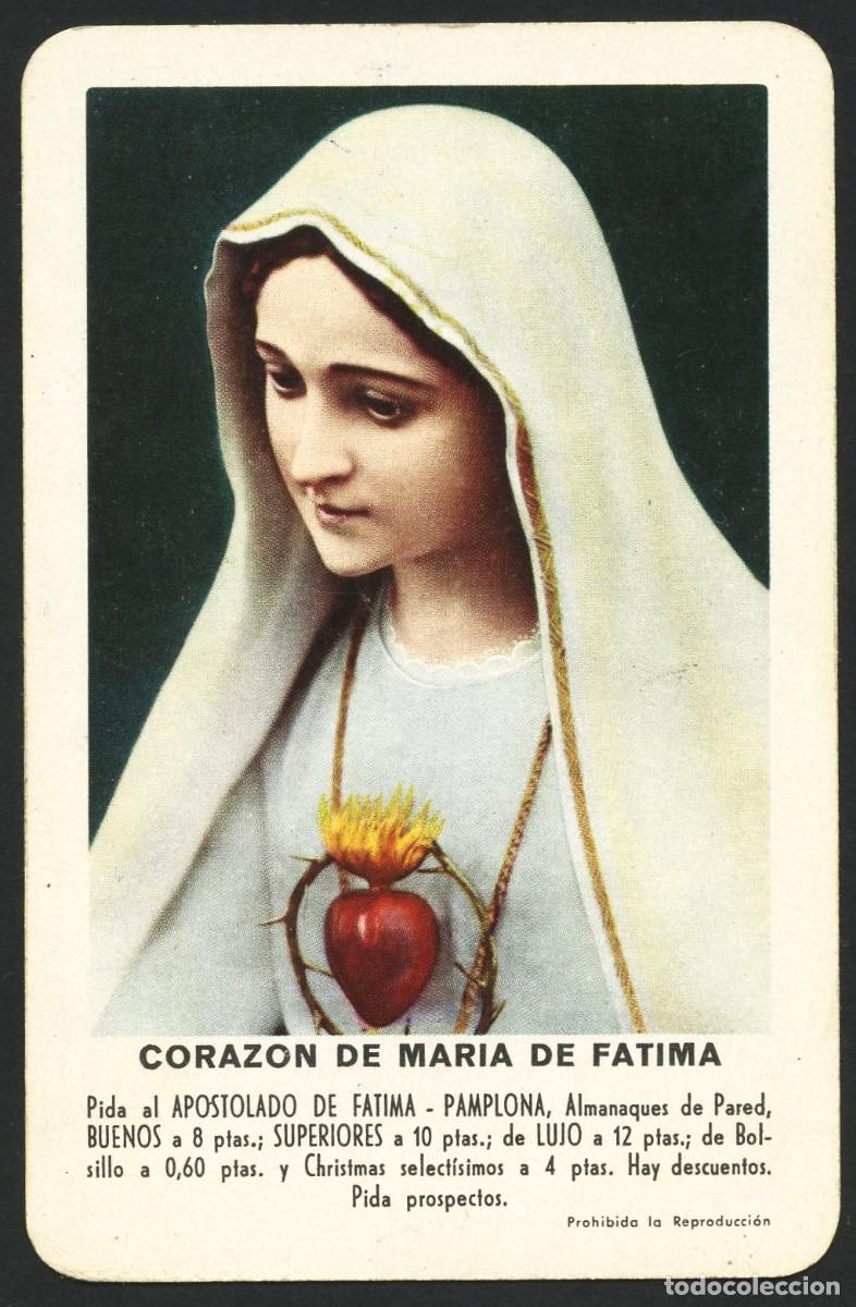 Coleccionismo calendarios: CALENDARIO DE BOLSILLO, CORAZ&Oacute;N DE MAR&Iacute;A DE FATIMA, 1961, H. FOURNIER