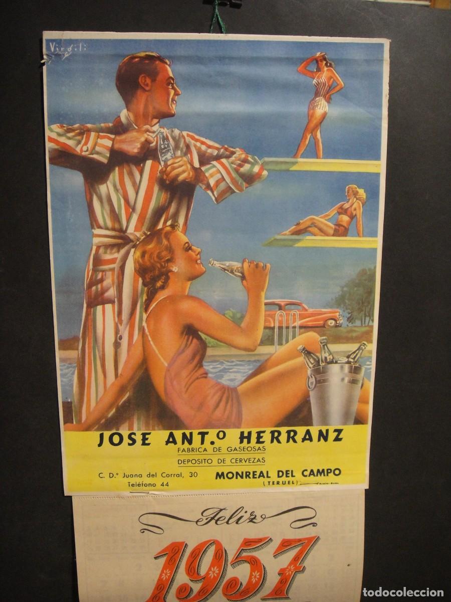 Coleccionismo calendarios: fabrica de gaseosas jose ant&ordm; herranz - monreal del campo - calendario de pared a&ntilde;o 1957