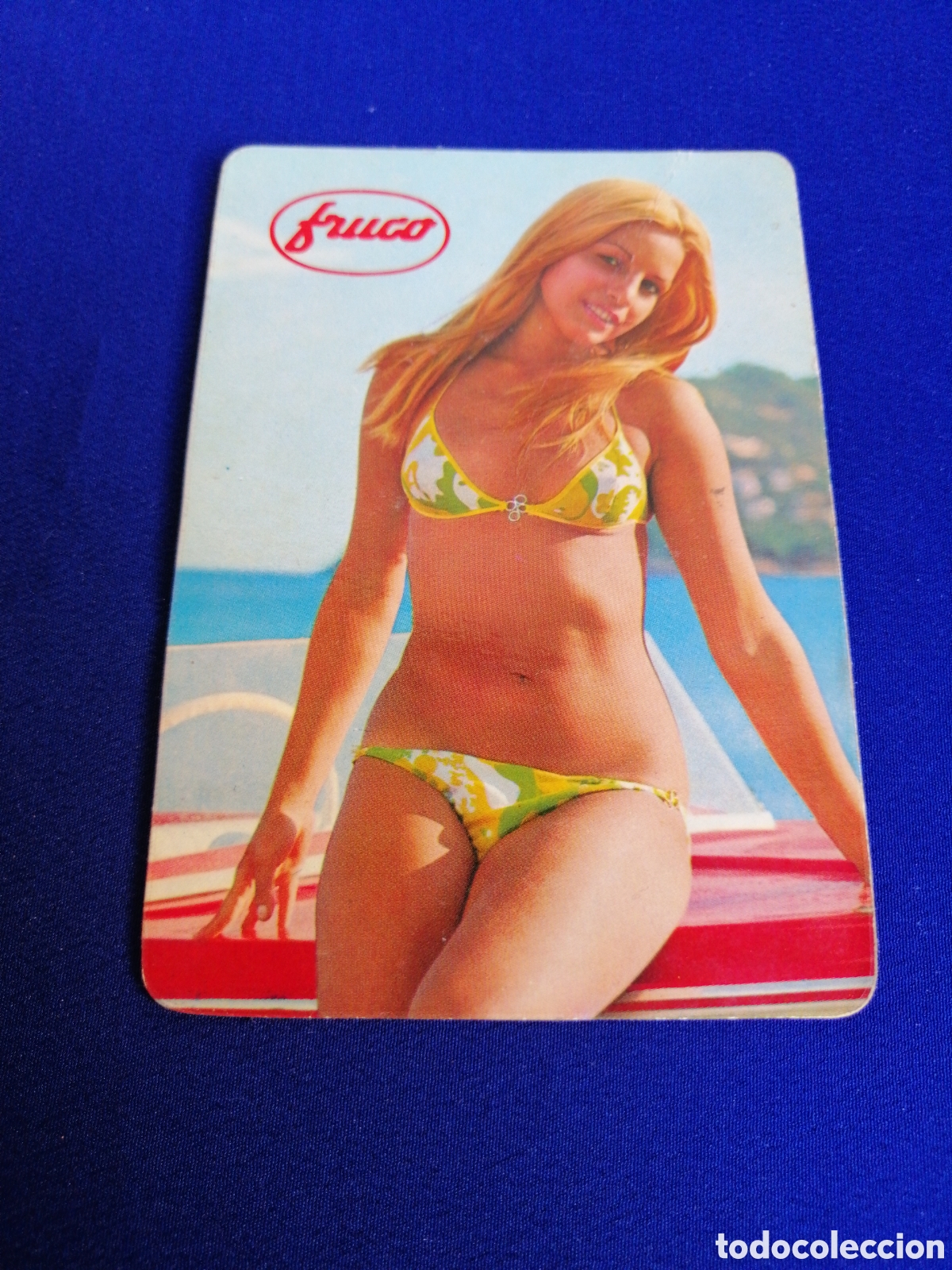 Coleccionismo calendarios: FRUCO ZUMOS MODELO EN BA&Ntilde;ADOR POSANDO A&Ntilde;O 1973 CALENDARIO
