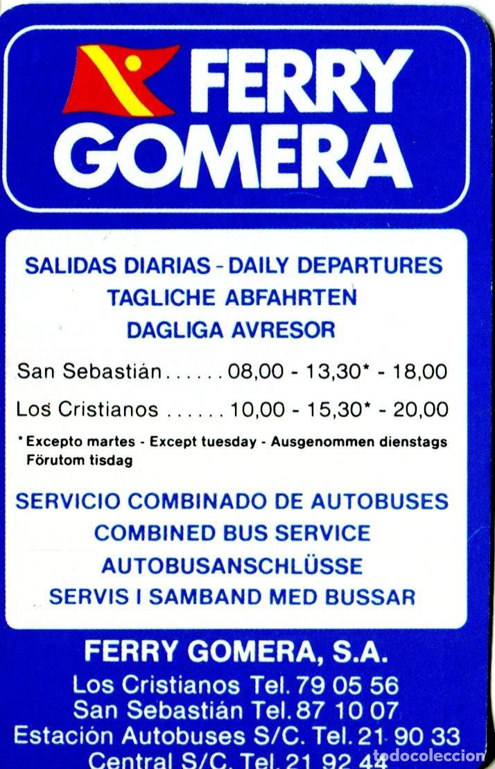 Coleccionismo calendarios: Calendario bolsillo - FERRY GOMERA - FOURNIER - A&ntilde;o 1988 BARCO