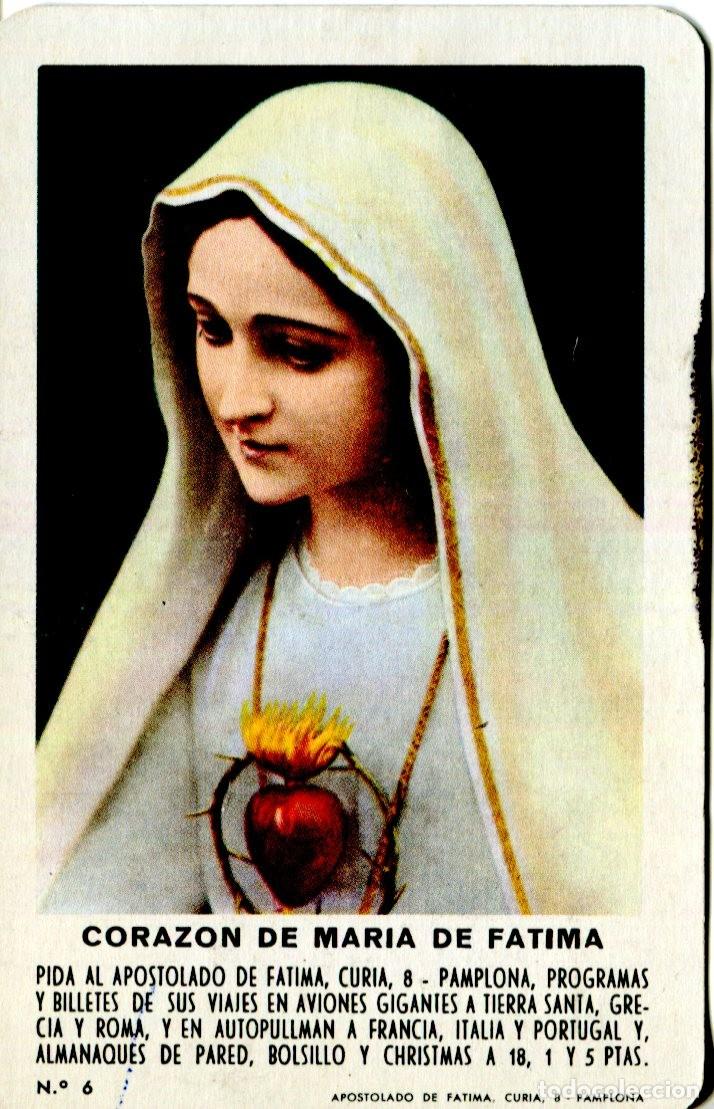 Coleccionismo calendarios: CALENDARIO FOURNIER CORAZON MARIA FATIMA A&Ntilde;O 1974