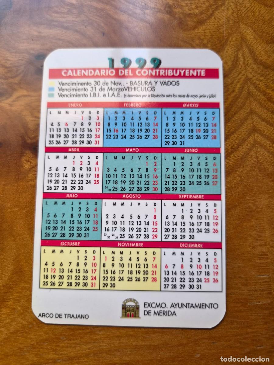 Coleccionismo calendarios: CALENDARIO MERIDA 1999 - Foto 2
