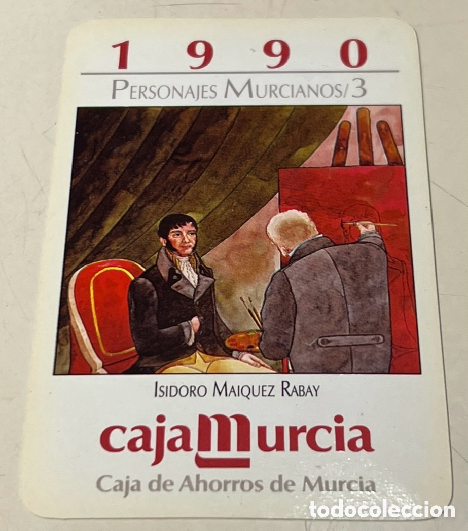 Coleccionismo calendarios: Calendario de bolsillo. CAJAMURCIA. Personajes Murcianos. Isidoro Maiquez Rabay. 1990.