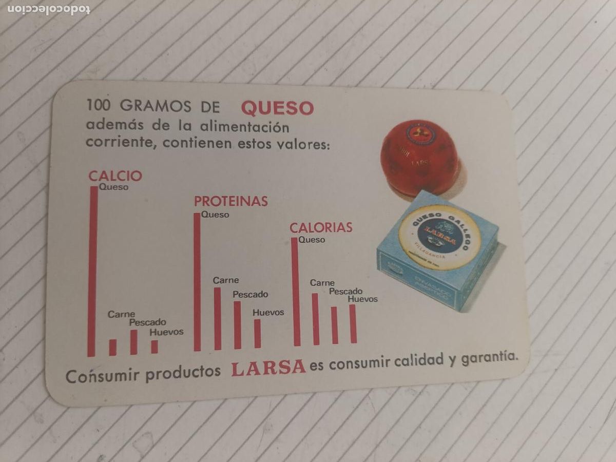 Coleccionismo calendarios: Calendario Fournier 1978 Queso LARSA