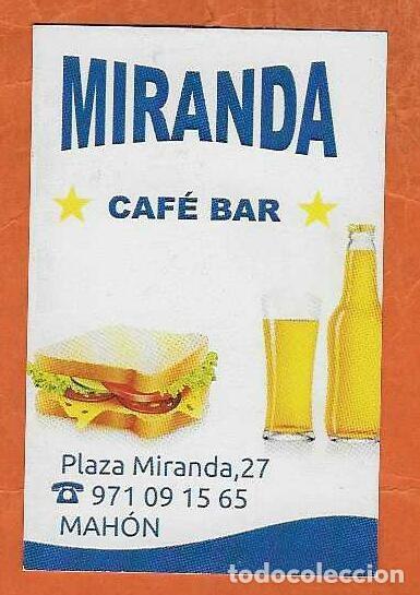 Coleccionismo calendarios: CALENDARIO DE BOLSILLO A&Ntilde;O 2014 HOSTELER&Iacute;A - CAF&Eacute; BAR MIRANDA- MAH&Oacute;N (MENORCA) - VER FOTO REVERSO