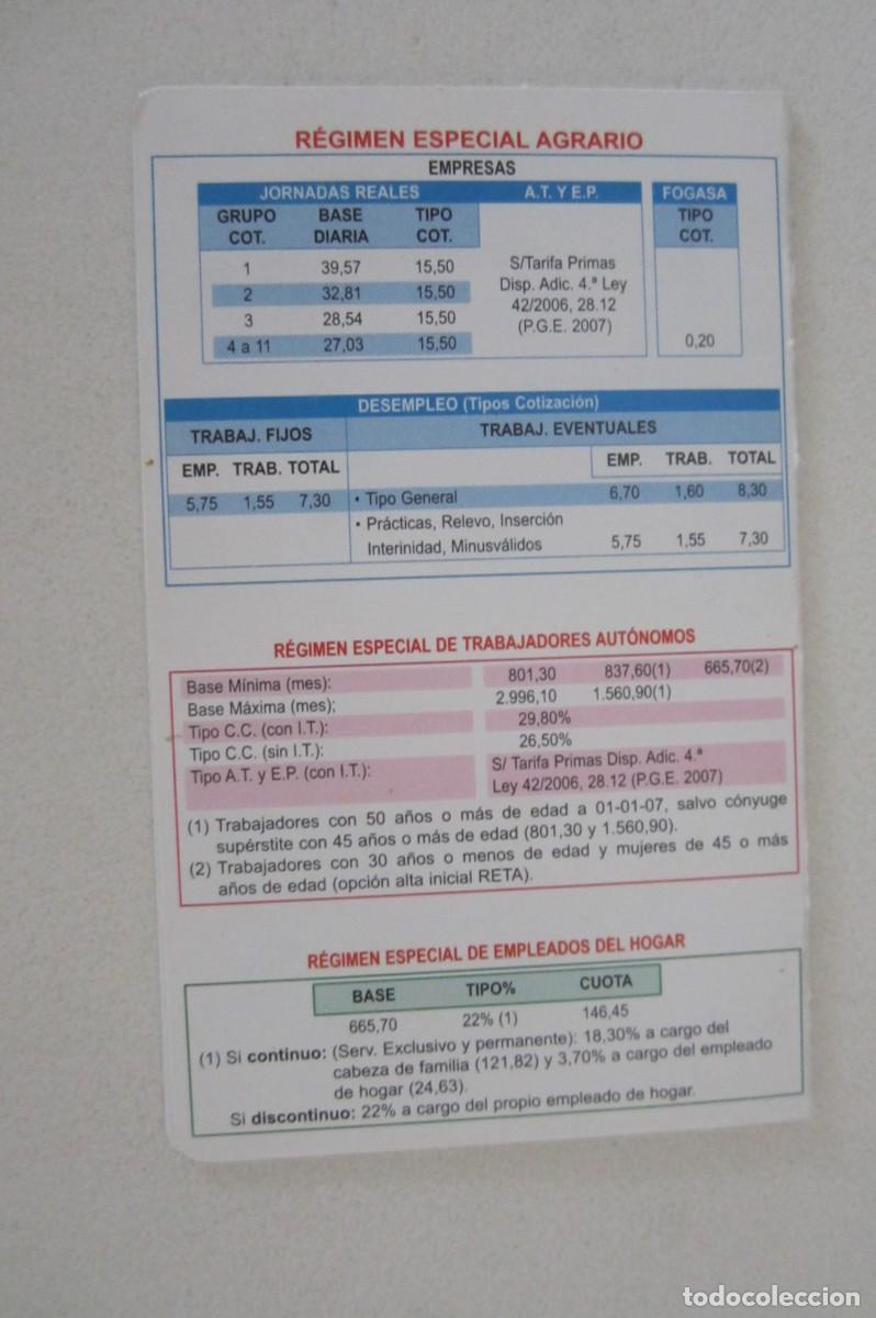 Coleccionismo calendarios: Calendario Seguridad Social 2007