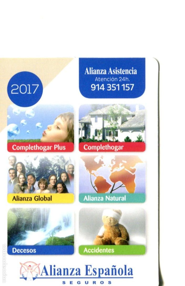 Coleccionismo calendarios: CALENDARIO SEGUROS ALIANZA ESPA&Ntilde;OLA, A&Ntilde;O 2017, ASISTENCIA ATENCION 24 HORAS