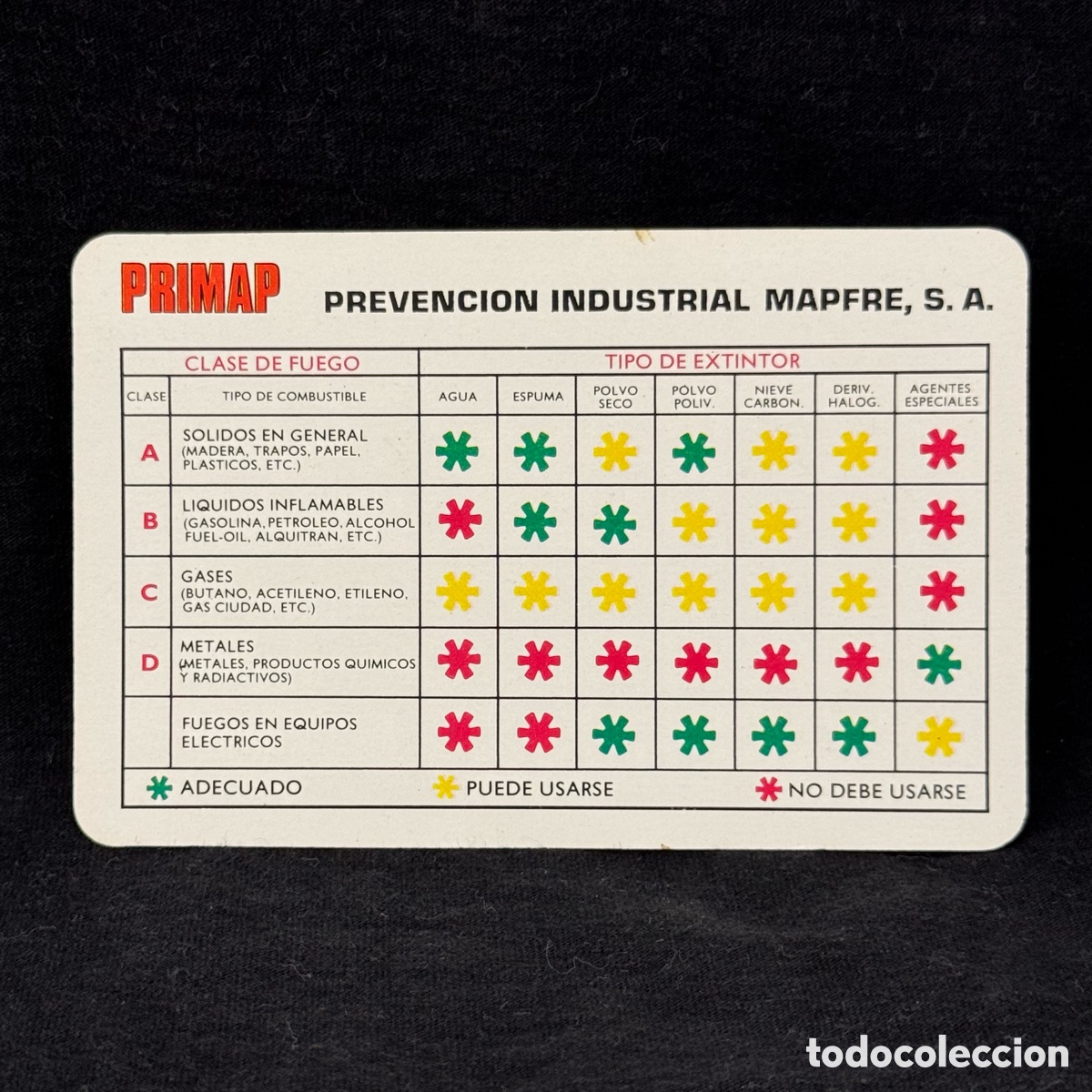 Colecionismo Calend&aacute;rios: CALENDARIO BOLSILLO FOURNIER 1982 PRIMAP PREVENCION INDUSTRIAL MAPFRE
