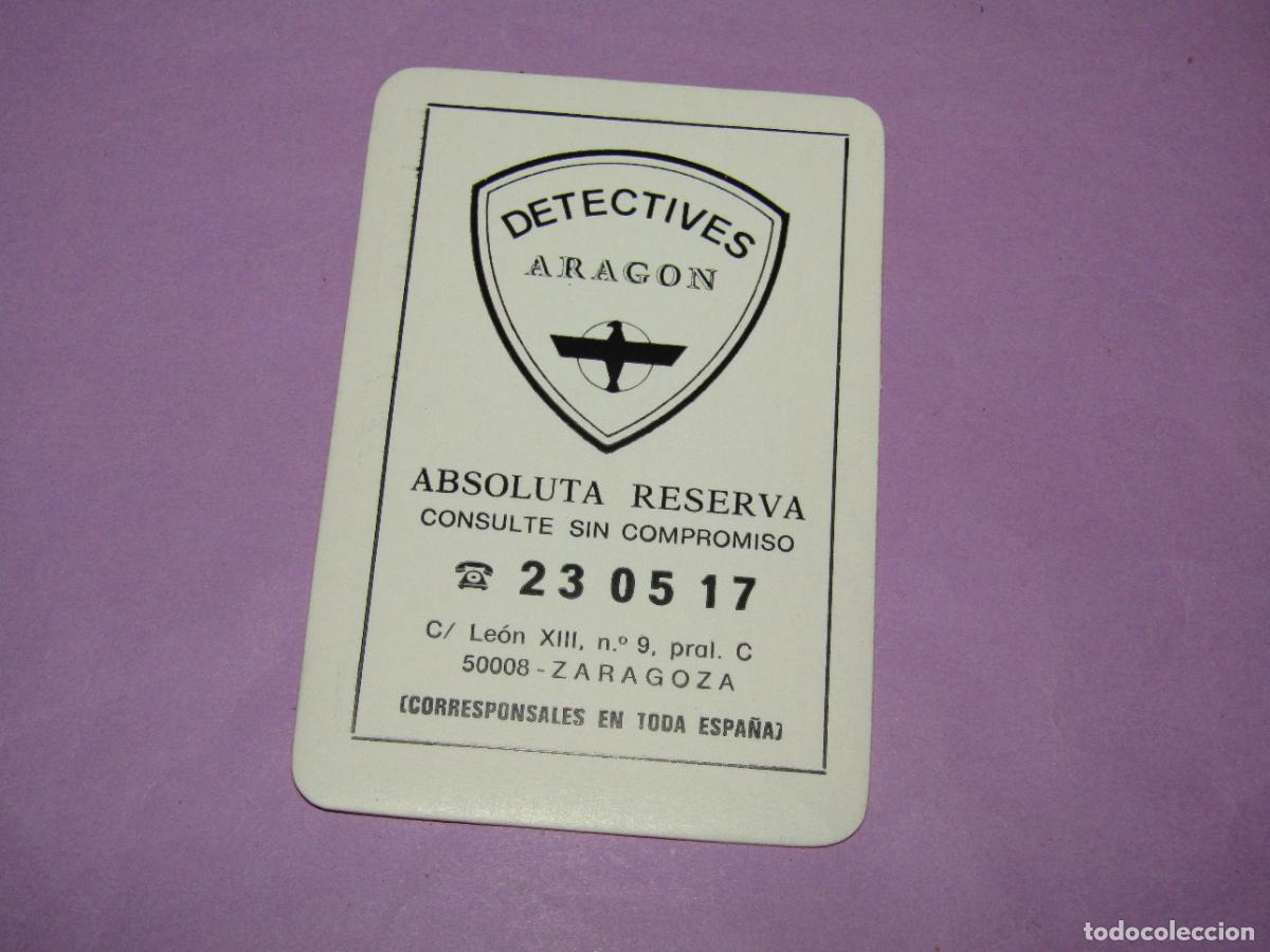 Coleccionismo calendarios: Antiguo Calendario Publicidad de Detectives ARAG&Oacute;N en Zaragoza del A&ntilde;o 1987