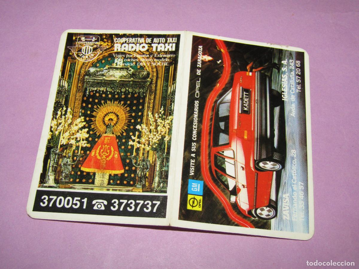 Coleccionismo calendarios: Antiguo Calendario Publicidad de Cooperativa de Auto Taxi RADIO TAXI de Zaragoza del A&ntilde;o 1988