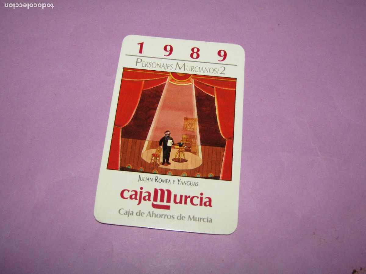 Coleccionismo calendarios: Antiguo Calendario Publicidad de Personajes Murcianos de CAJA DE AHORROS DE MURCIA del A&ntilde;o 1989