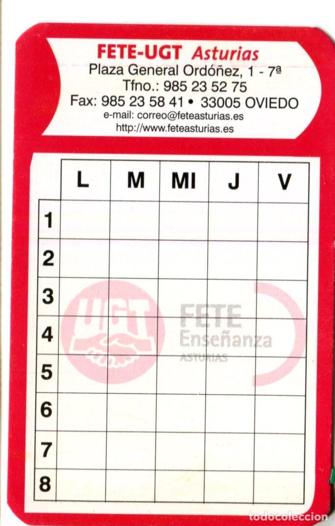 Coleccionismo calendarios: CALENDARIO POLITICO SINDICATOS FETE UGT ASTURIAS ENSE&Ntilde;ANZA CALENDARIO ESCOLAR A&Ntilde;O 2009 - 2010