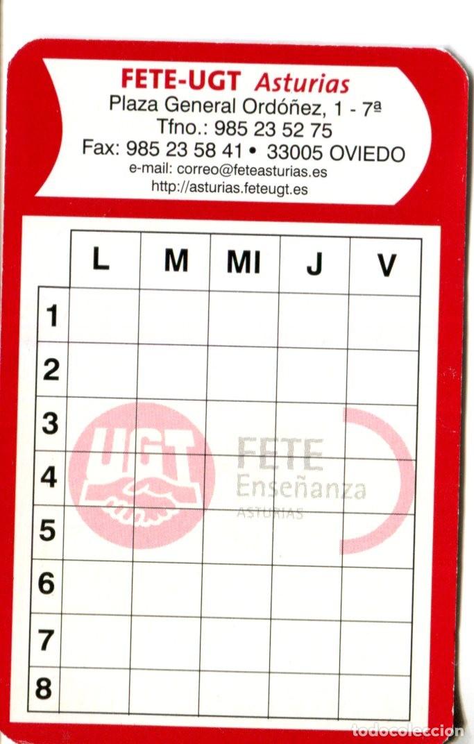 Coleccionismo calendarios: CALENDARIO POLITICO SINDICATOS FETE UGT ASTURIAS ENSE&Ntilde;ANZA CALENDARIO ESCOLAR A&Ntilde;O 2011 - 2012