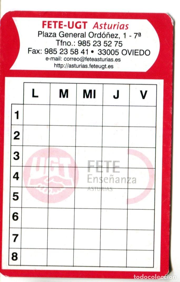 Coleccionismo calendarios: CALENDARIO POLITICO SINDICATOS FETE UGT ASTURIAS ENSE&Ntilde;ANZA CALENDARIO ESCOLAR A&Ntilde;O 2013 - 2014
