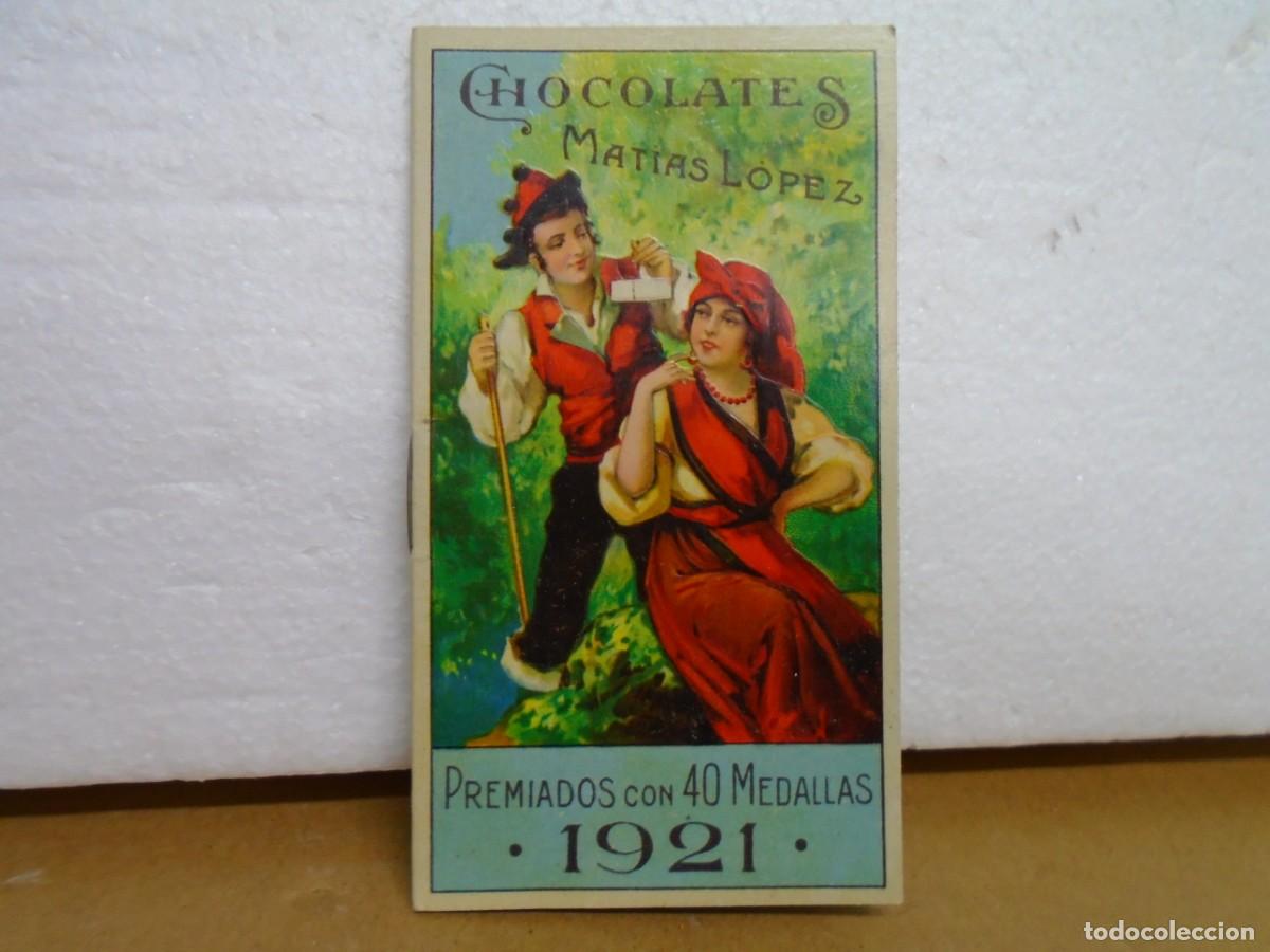 Coleccionismo calendarios: CHOCOLATES&rdquo;MATIAS LOPEZ&rdquo;MADRID-ESCORIAL,PRECIOSO ALMANAQUE PARA 1921.