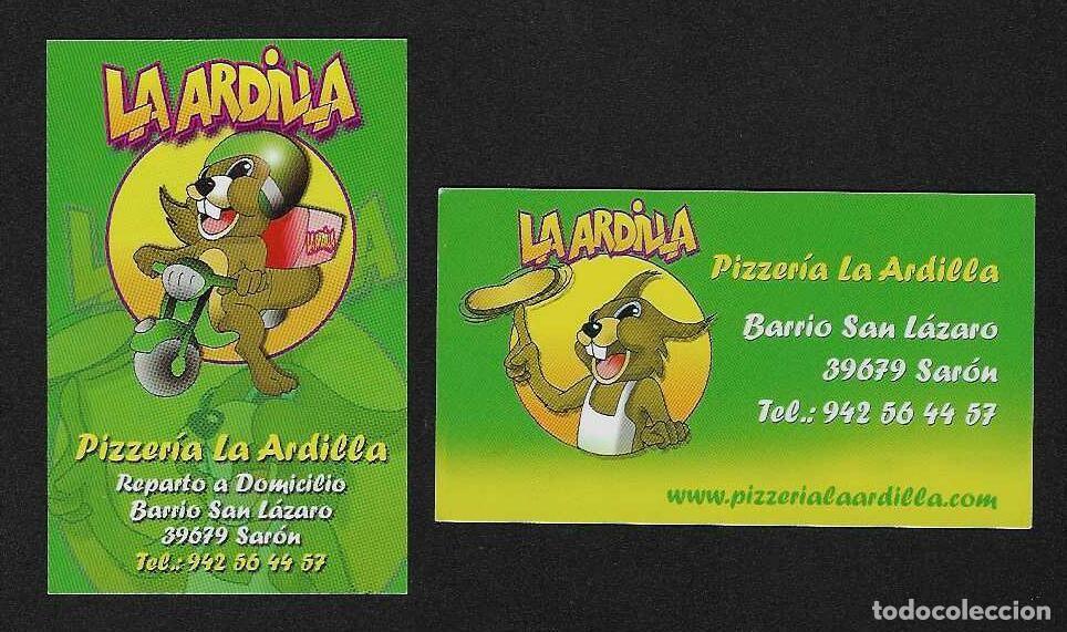 Coleccionismo calendarios: 2 CALENDARIOS BOLSILLO A&Ntilde;OS 2007-2008 HOSTELER&Iacute;A - PIZZER&Iacute;A LA ARDILLA - SAR&Oacute;N - VER FOTO REVERSOS