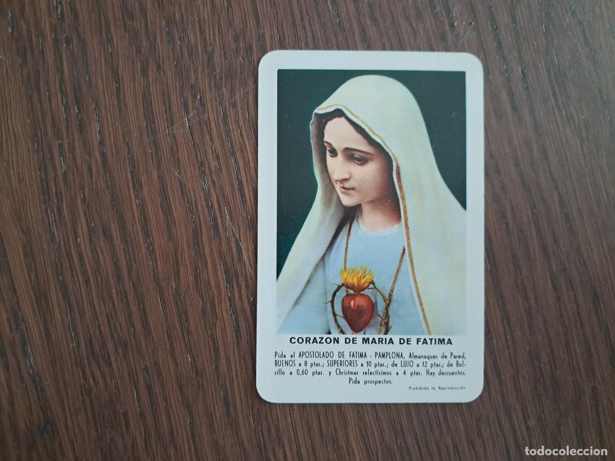 Coleccionismo calendarios: calendario H. Fournier, coraz&oacute;n de Mar&iacute;a de F&aacute;tima, a&ntilde;o 1961.