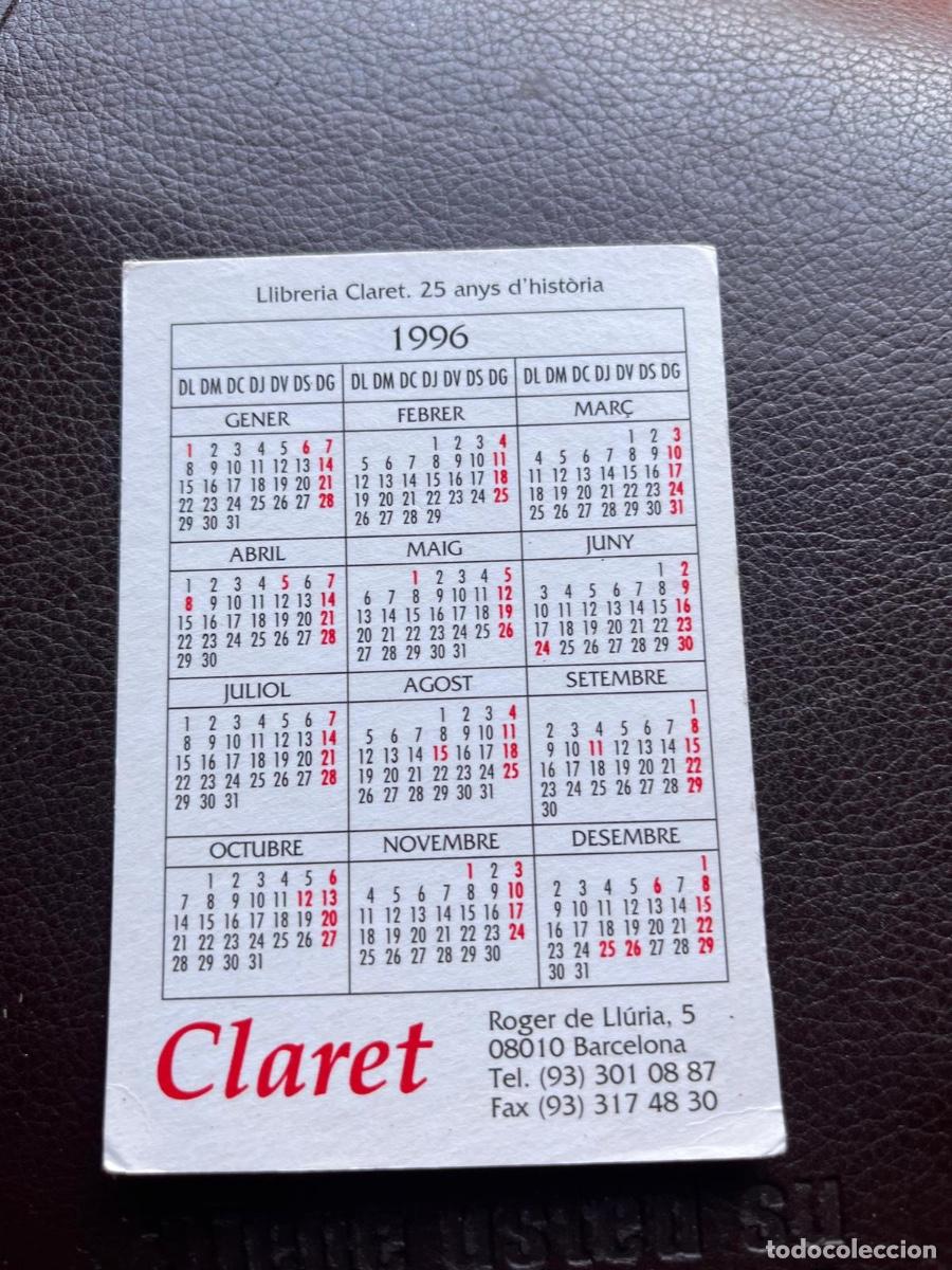Coleccionismo calendarios: CALENDARIO LIBRERIA CLARET 1996 - Foto 2