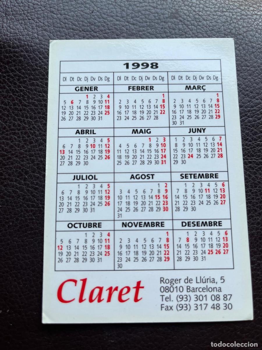 Coleccionismo calendarios: CALENDARIO LIBRERIA CLARET 1998 - Foto 2