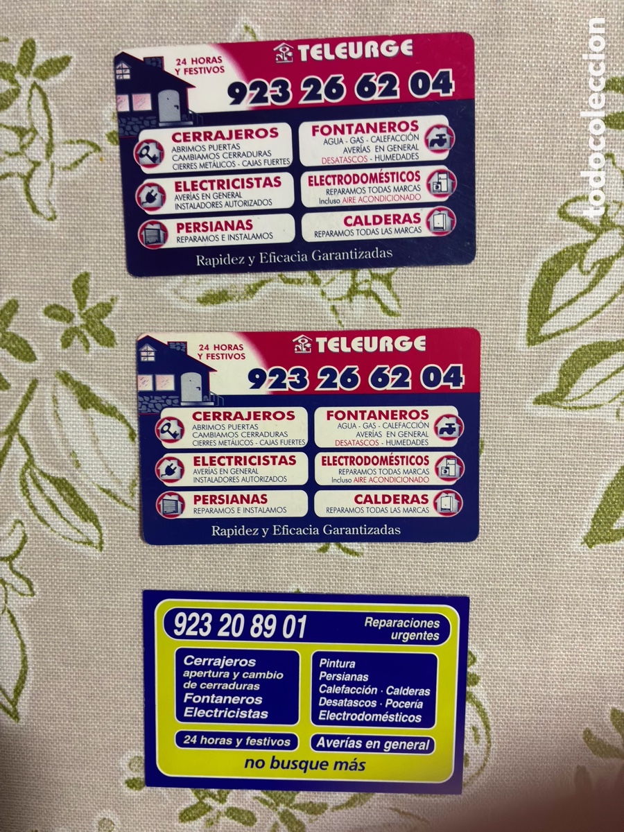 Coleccionismo calendarios: Lote de 3 Calendarios (2001 y 2002) - Servicios / Reparaciones Urgentes Salamanca (Teleurge)