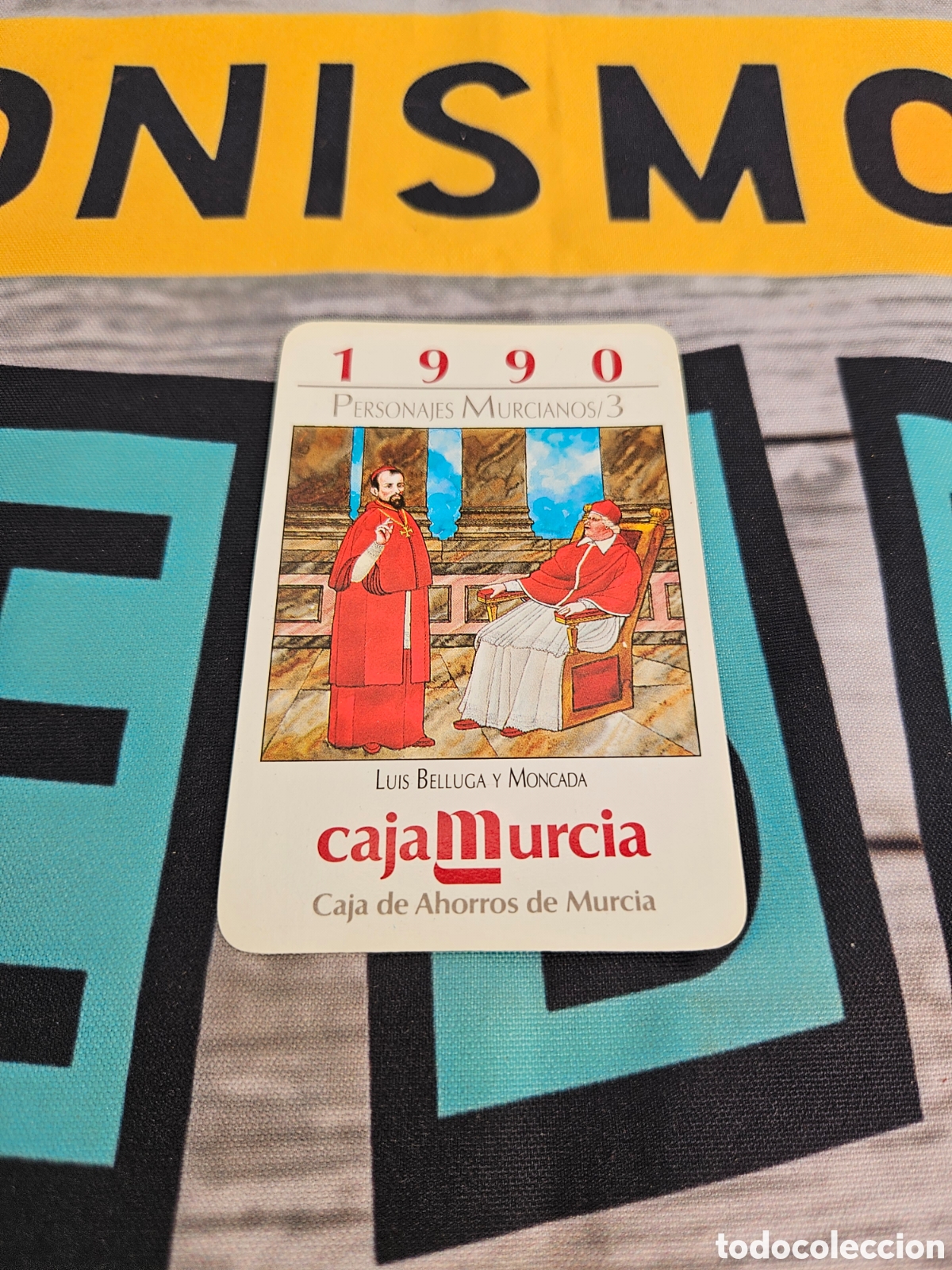 Coleccionismo calendarios: CALENDARIO BANCO CAJA MURCIA. PERSONAJES MURCIANOS LUIS BELLUGA Y MONCADA. 1990