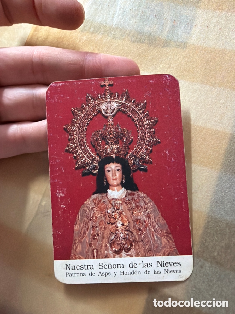 Coleccionismo calendarios: Calendario bolsillo nuestra se&ntilde;ora de las nieves 1992 aspe hondon alicante