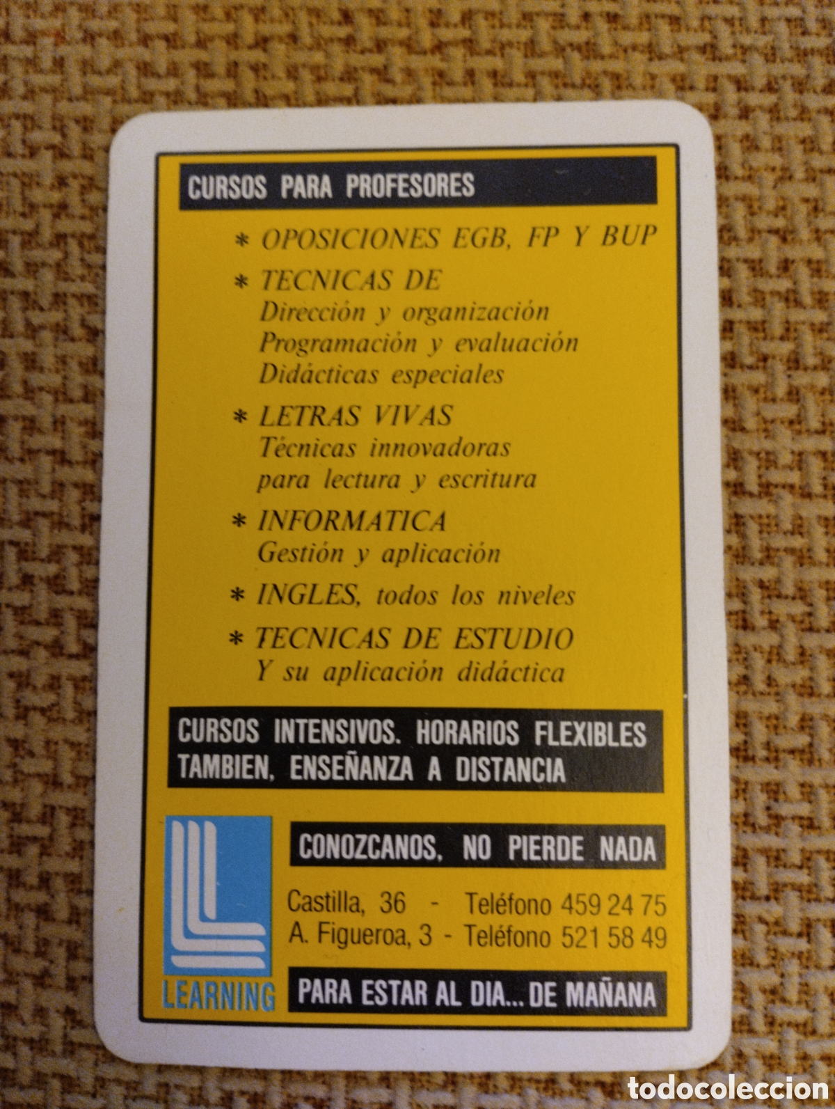 Coleccionismo calendarios: Calendario Fournier Learning 1990