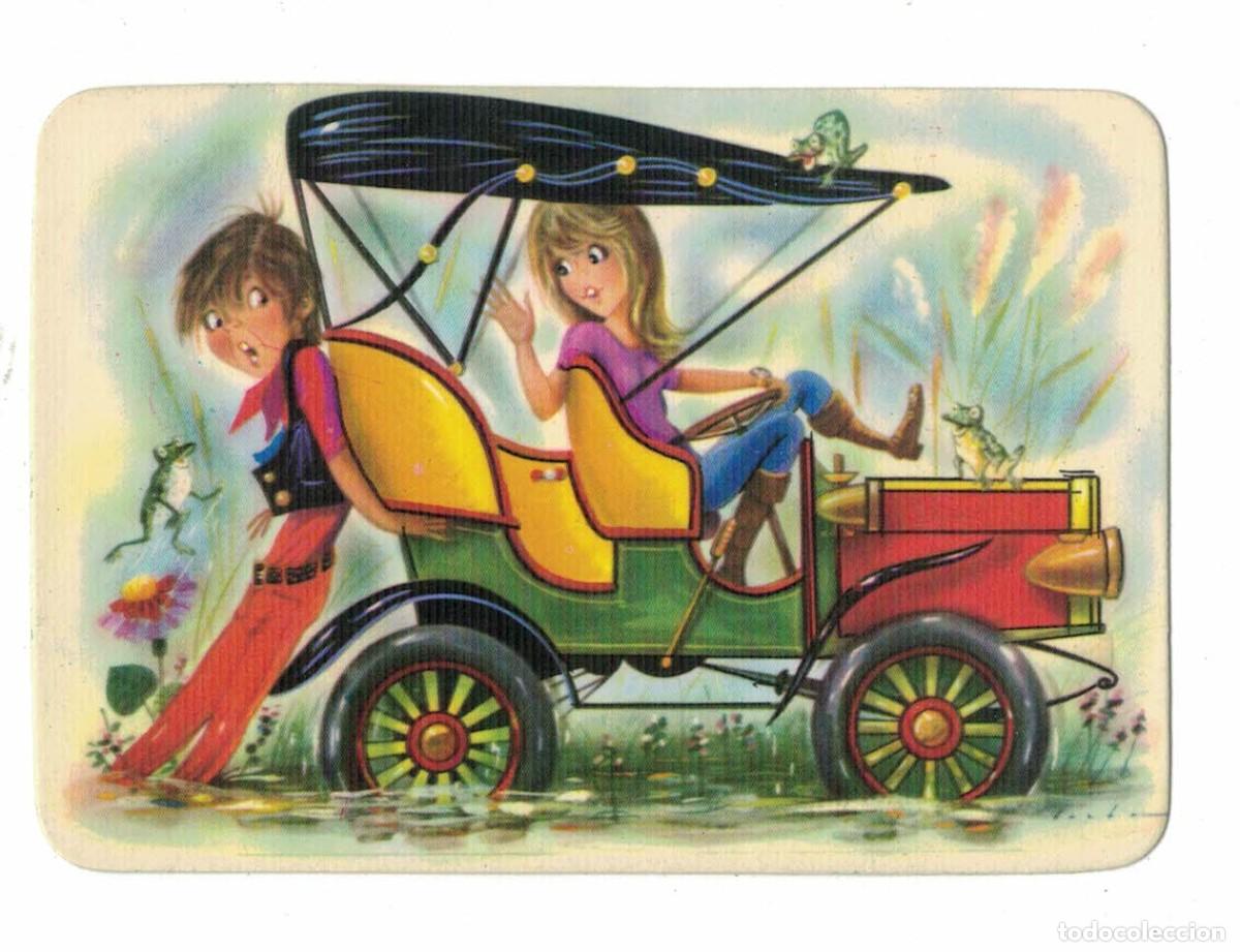 Coleccionismo calendarios: Calendario publicitario 1973 Francisco Aren&oacute;s &ldquo;El Darremur&rdquo; Almassora &ndash; autom&oacute;vil caricatura con ran