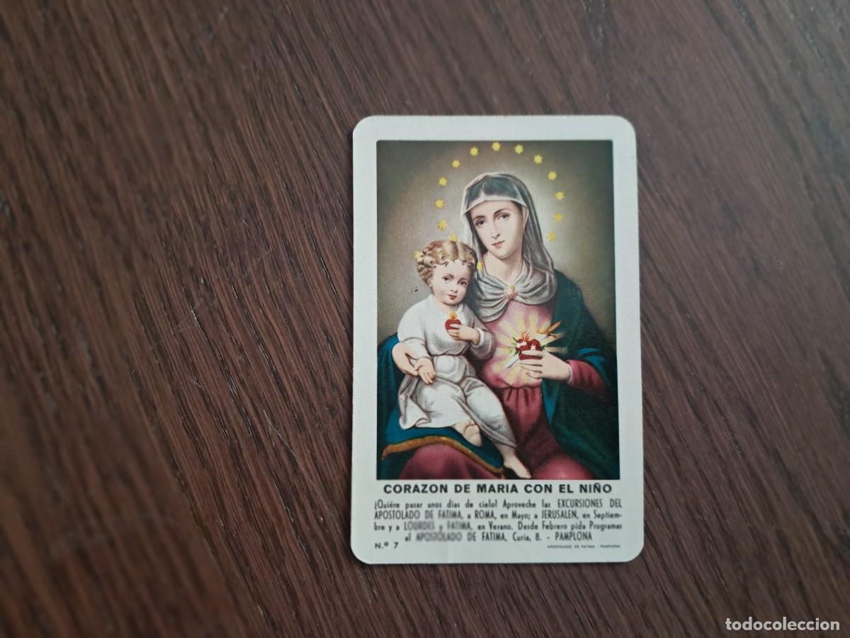Coleccionismo calendarios: calendario H. Fournier, coraz&oacute;n de Mar&iacute;a con el ni&ntilde;o, n&ordm; 7. a&ntilde;o 1962.