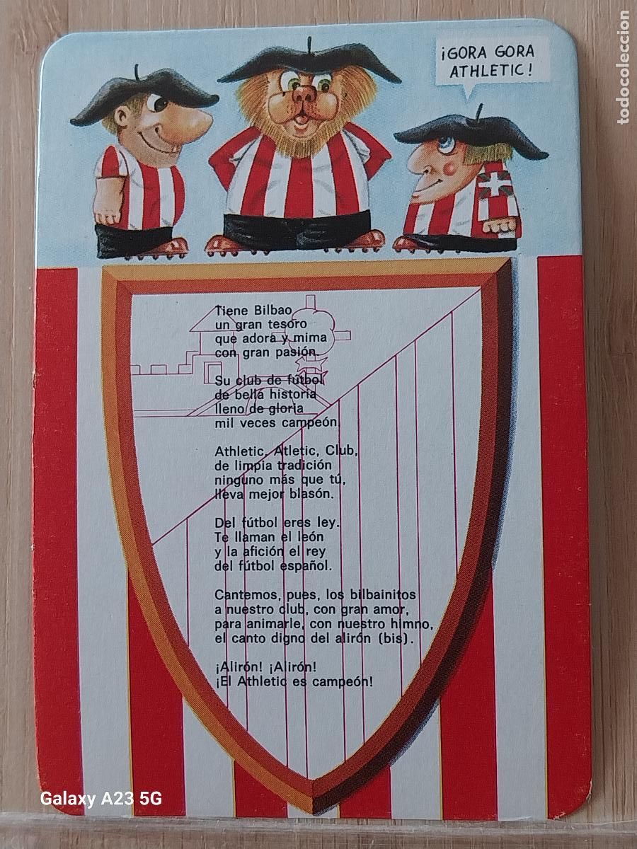 Coleccionismo calendarios: ATHLETIC BILBAO HIMNO CALENDARIO A&Ntilde;O 1982 SIN PUBLICIDAD ILUSTRACION SIN REF