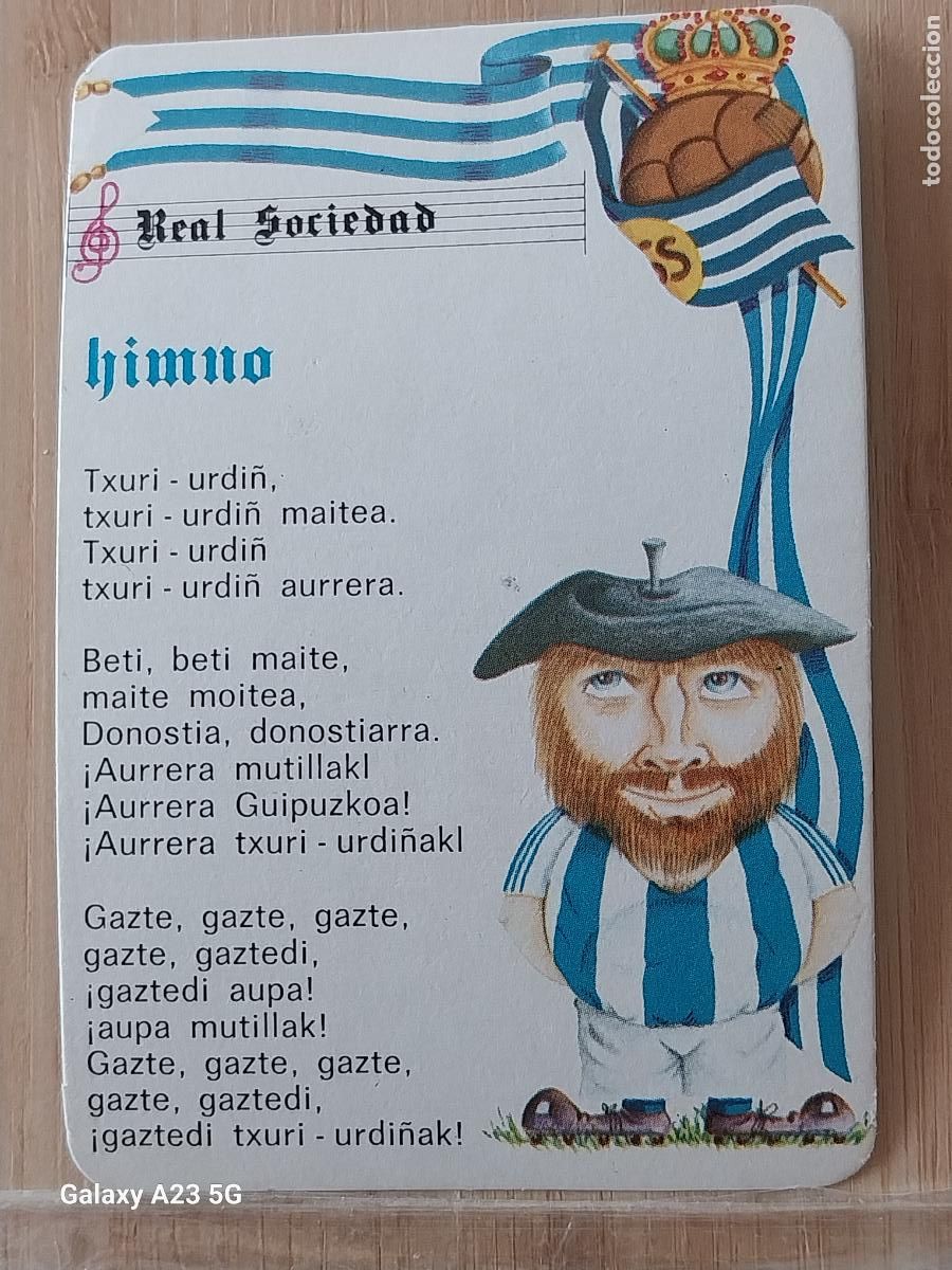 Coleccionismo calendarios: REAL SOCIEDAD HIMNO CALENDARIO A&Ntilde;O 1982 SIN PUBLICIDAD ILUSTRACION SIN REF