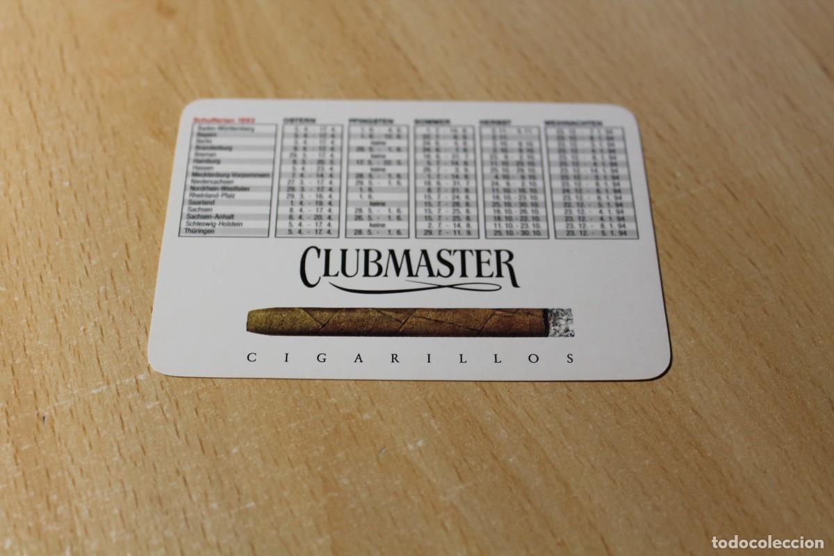 Coleccionismo calendarios: CALENDARIO DE BOLSILLO. TABACO. CIGARROS. CIGARRILLOS. Marca CLUBMASTER, A&Ntilde;O 1993.