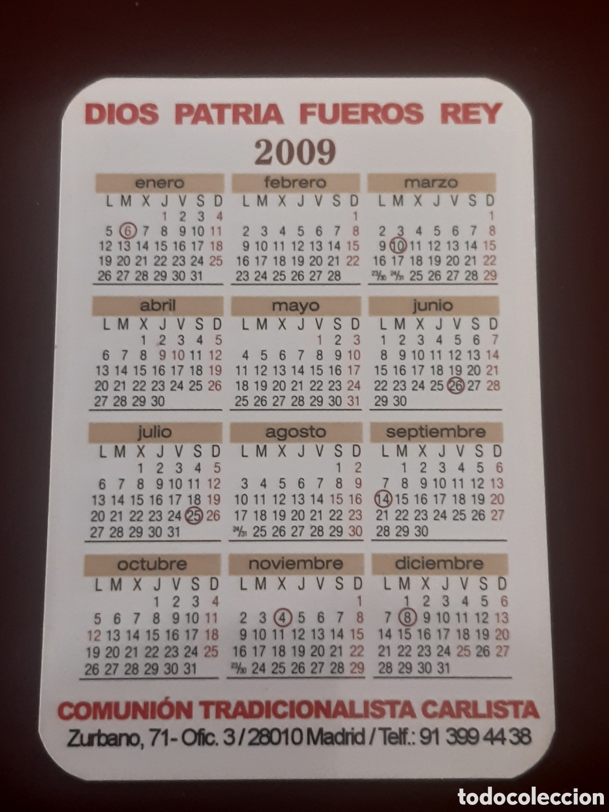 Coleccionismo calendarios: Calendario Carlista 2009 - Foto 2