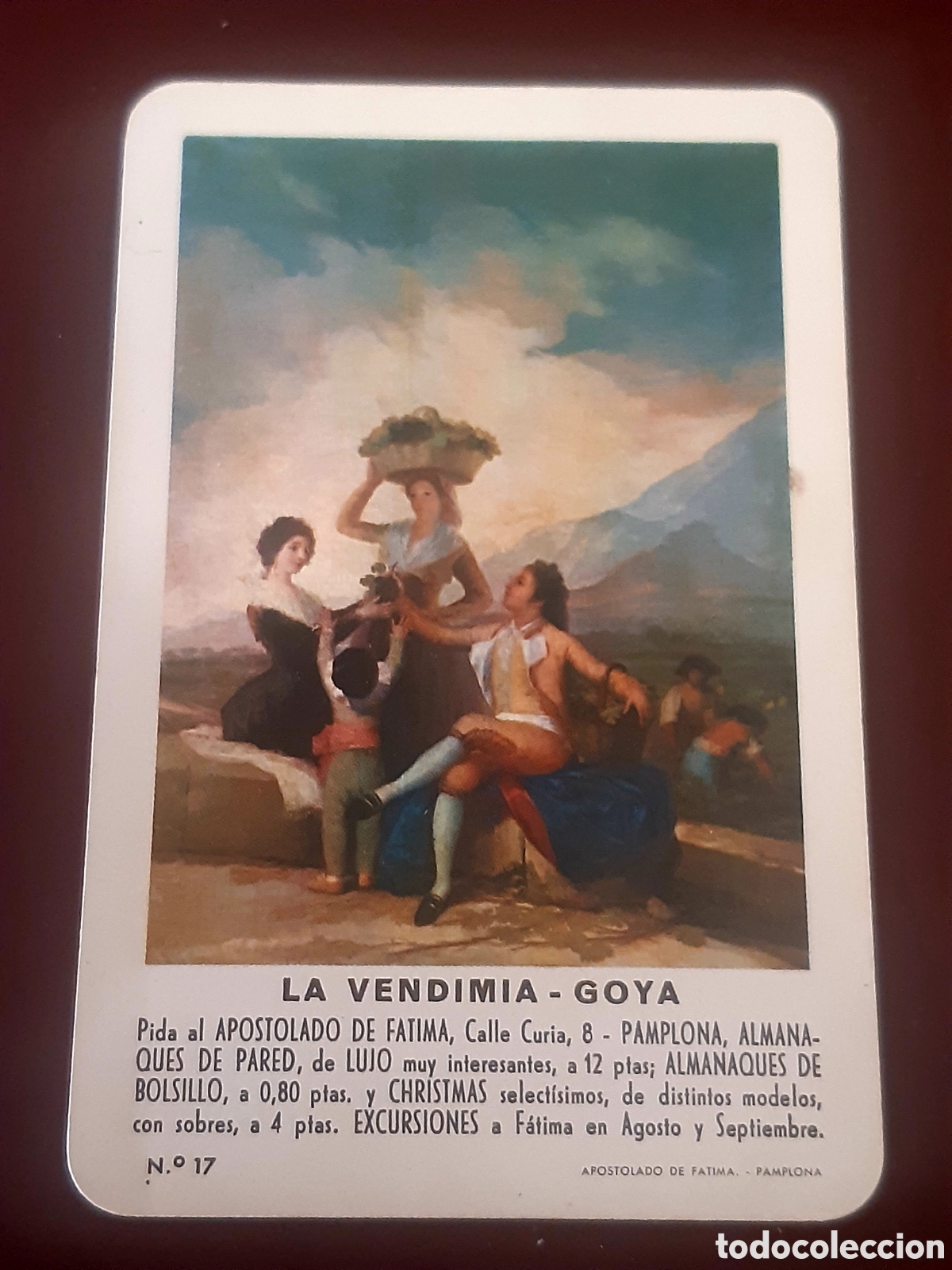 Coleccionismo calendarios: Calendario fournier La Vendimia de Goya 1967