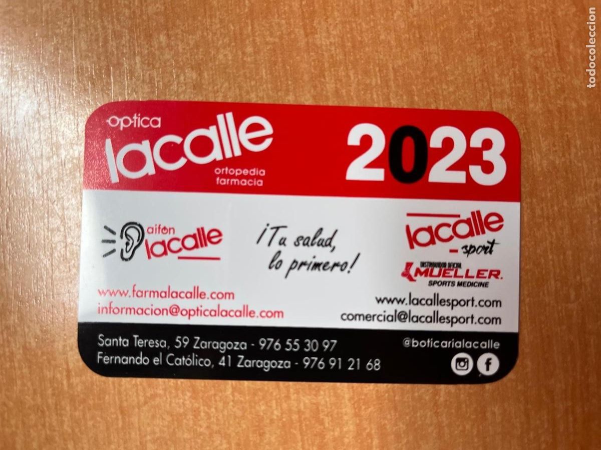 Colecionismo Calend&aacute;rios: CALENDARIO OPTICA LACALLE 2023