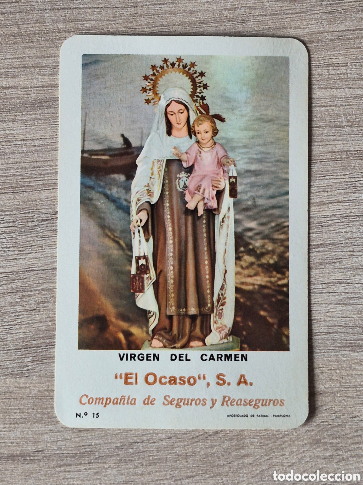 Coleccionismo calendarios: CALENDARIO FOURNIER 1966- VIRGEN del CARMEN - Seguros El Ocaso - RARO