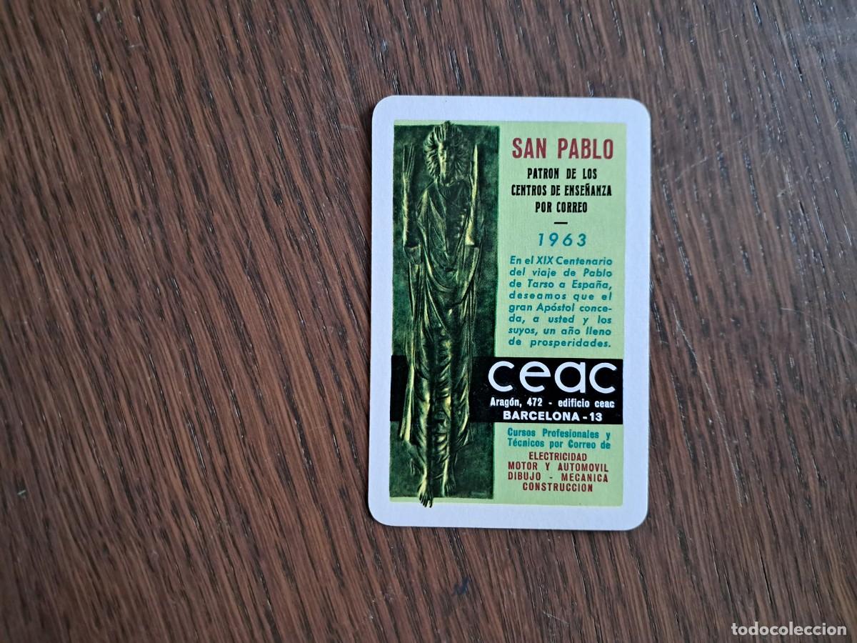 Coleccionismo calendarios: Calendario H. Fournier, Ceac, San Pablo patr&oacute;n de los centros de ense&ntilde;anza por correo, a&ntilde;o 1963.