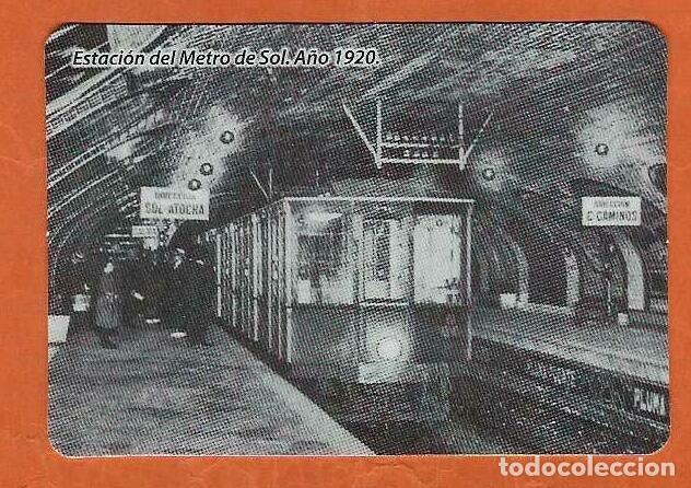 Coleccionismo calendarios: CALENDARIO BOLSILLO A&Ntilde;O 2021 TRENES - ESTACI&Oacute;N DEL METRO DE SOL - A&Ntilde;O 1920 - VER FOTO REVERSO