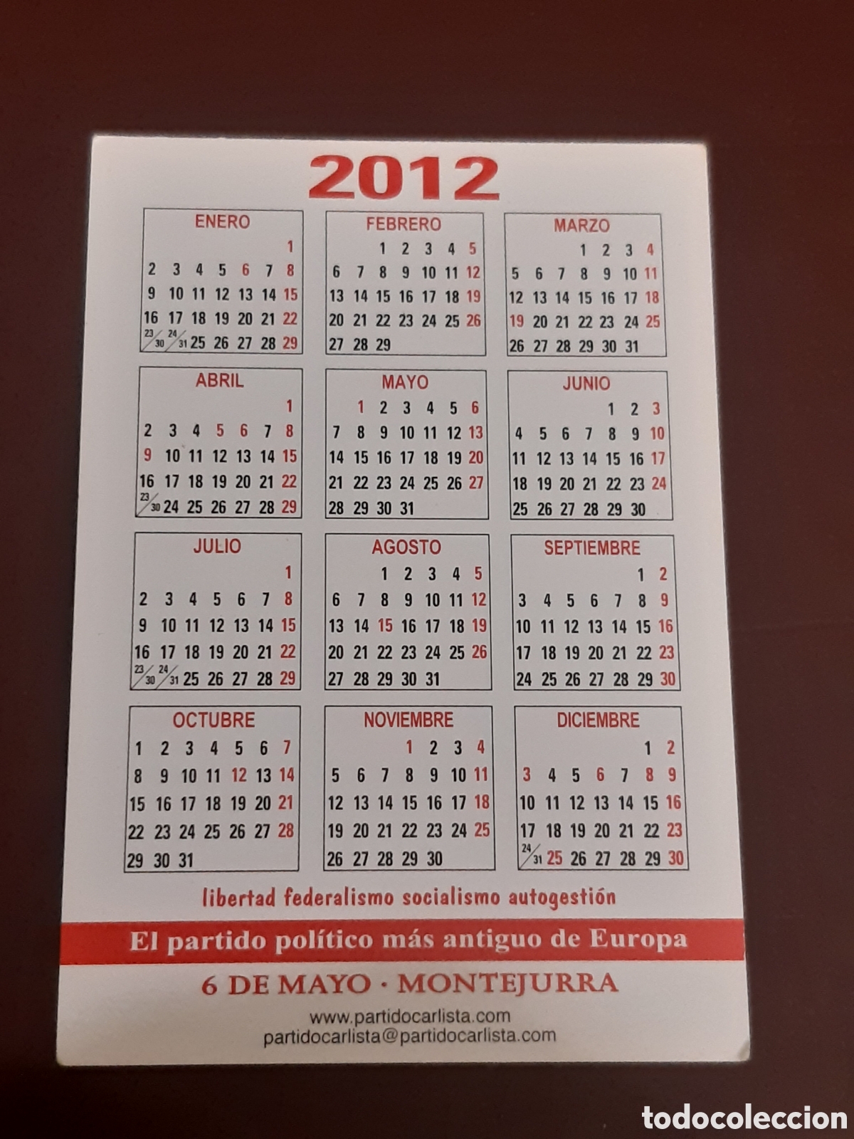 Coleccionismo calendarios: Calendario Carlista 2012 - Foto 2