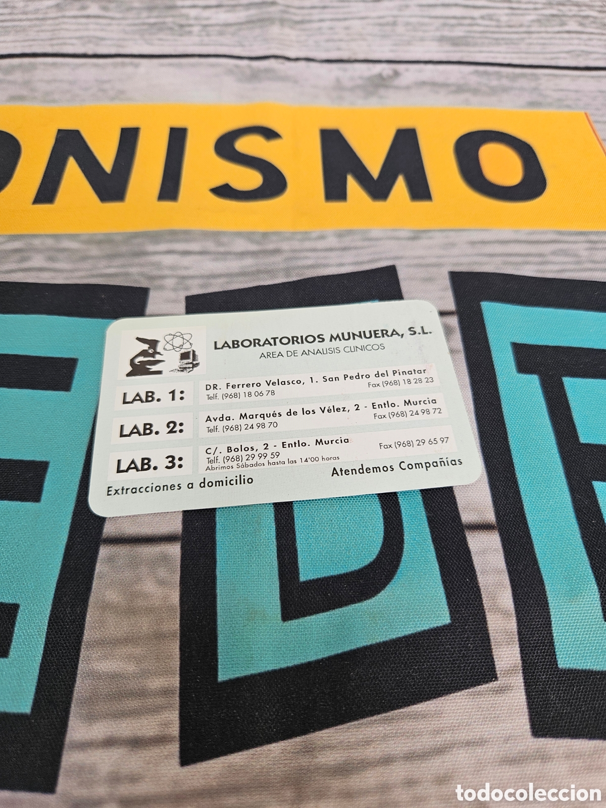 Colecionismo Calend&aacute;rios: CALENDARIO EMPRESA LABORATORIOS MUNUERA. 1998