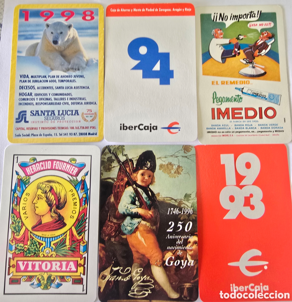 Coleccionismo calendarios: 6 calendarios Fournier