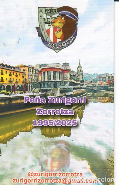 Coleccionismo calendarios: CALENDARIO DE PUBLICIDAD F&Uacute;TBOL - 2025 - PE&Ntilde;A ZURIGORRI ZORROTZA ATHLETIC CLUB DE BILBAO