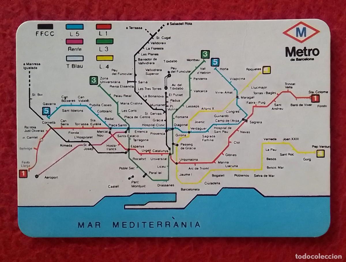 Coleccionismo calendarios: ANTIGUO CALENDARIO DE BOLSILLO CALENDAR 1995 METRO BARCELONA PLANO MAPA MAP..PUBLICIDAD FARMACIA...