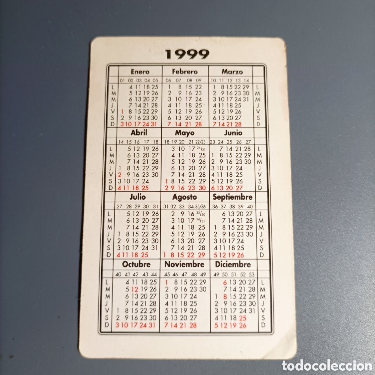 Coleccionismo calendarios: CALENDARIO DE BOLSILLO. A&Ntilde;O 1999 - Foto 2