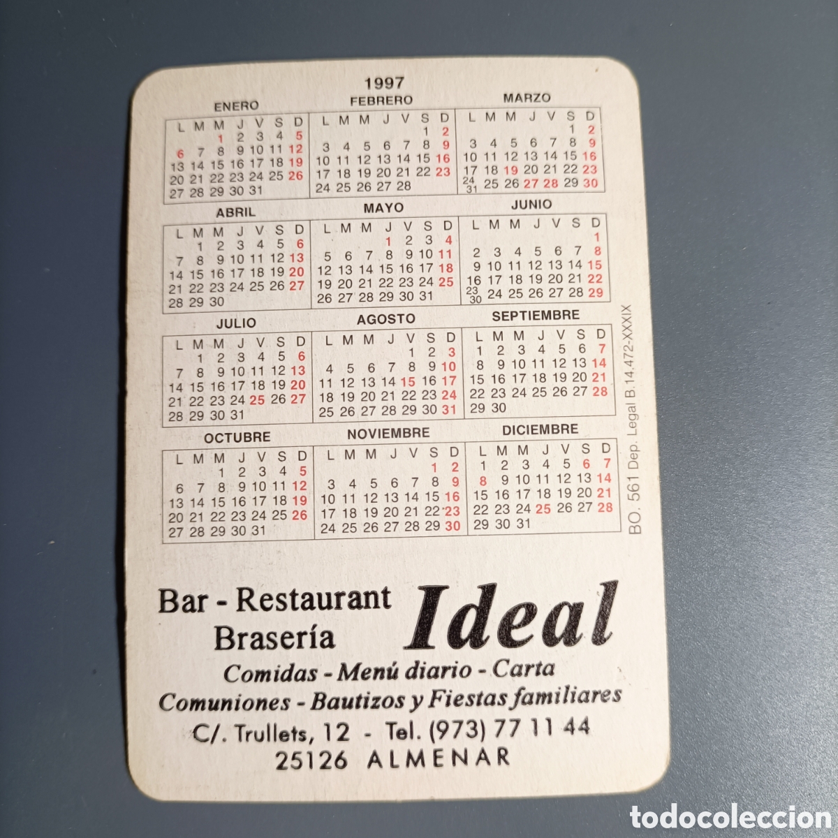 Coleccionismo calendarios: CALENDARIO DE BOLSILLO. A&Ntilde;O 1997 - Foto 2