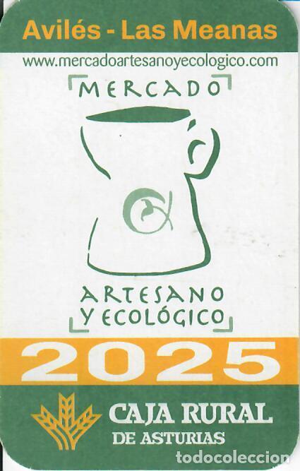 Coleccionismo calendarios: CALENDARIO DE PUBLICIDAD - 2025 - MERCADO ARTESANO Y ECOL&Oacute;GICO AVIL&Eacute;S - CAJA RURAL DE ASTURIAS