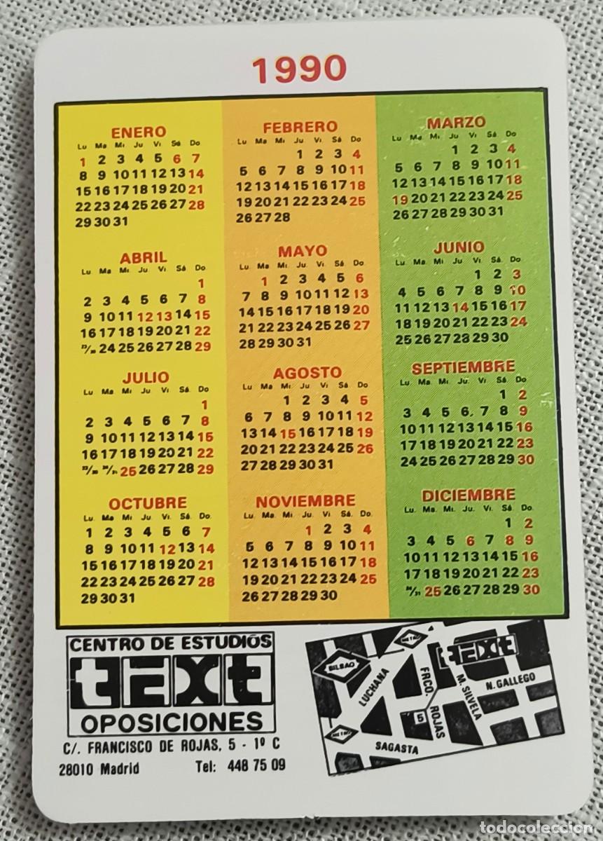 Coleccionismo calendarios: CALENDARIO BOLSILLO | CENTRO DE ESTUDIOS TEXT OPOSICIONES - A&Ntilde;O 1990 - Foto 2