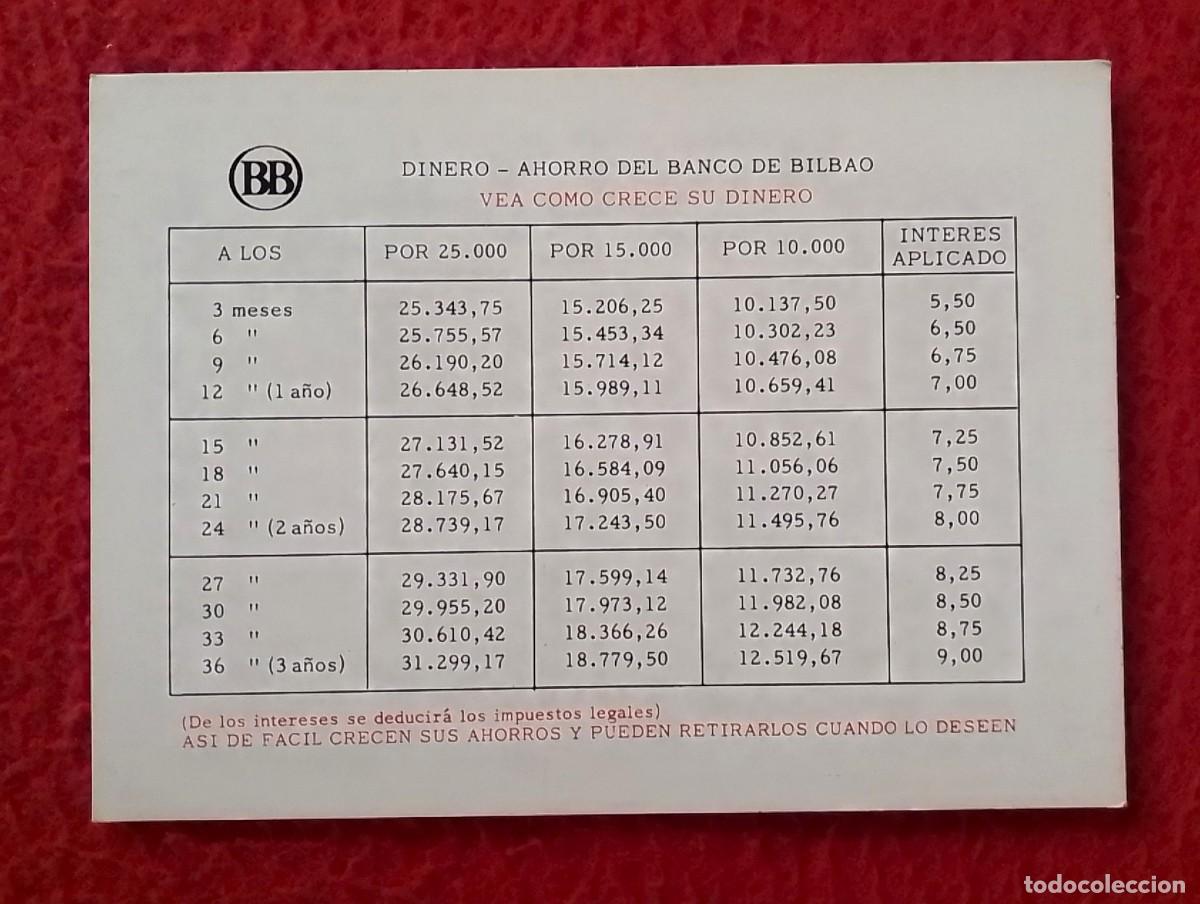 Coleccionismo calendarios: ANTIGUO CALENDARIO DE BOLSILLO CALENDAR 1981 DINERO - AHORRO DEL BANCO DE BILBAO BB CRECE SU DINERO.