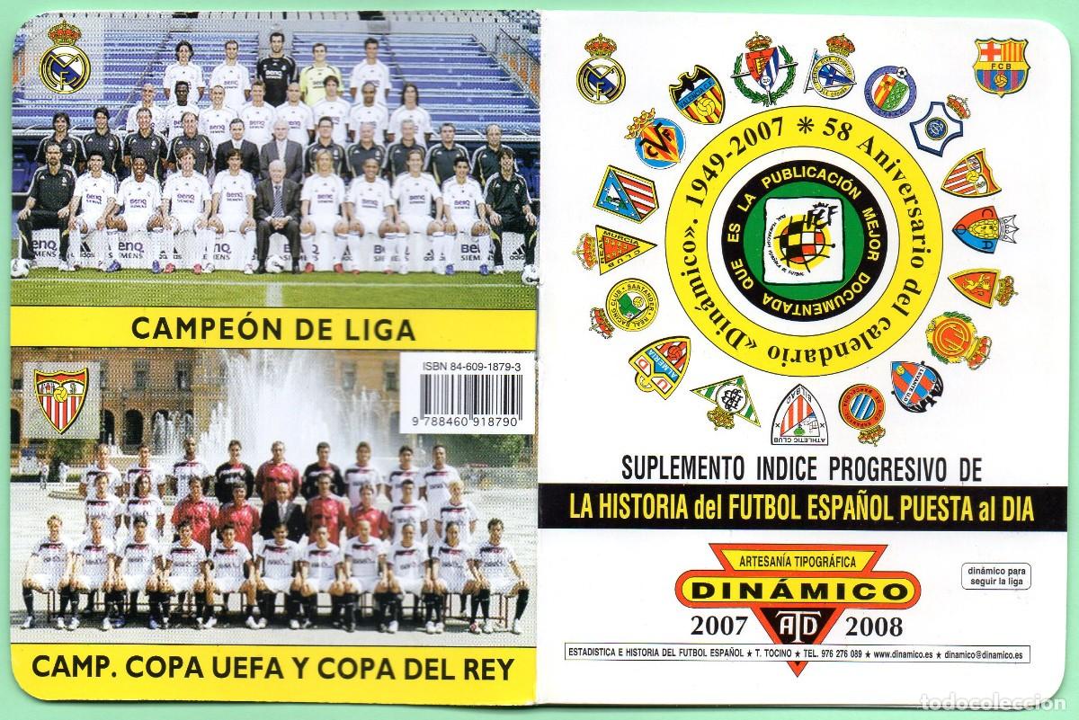 Coleccionismo calendarios: Calendario Dinamico de Futbol - Historia del futbol Espa&ntilde;ol puesta al dia 2007/2008 - SUPLEMENTO